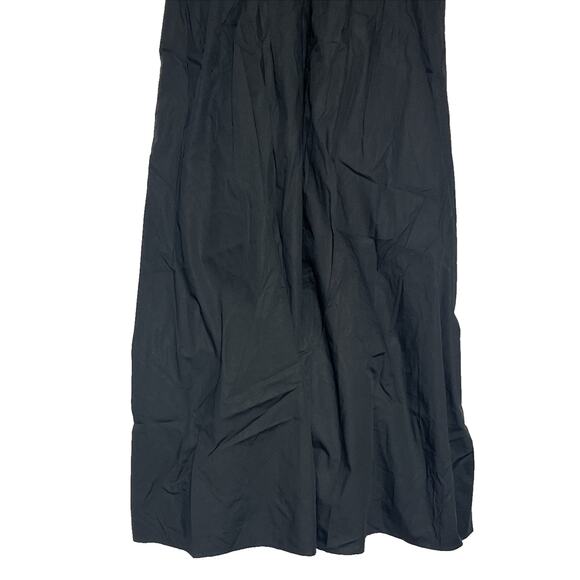 J Crew Collection Cecily Dress in Cotton Poplin 6 Black Puff Sleeve V Neck Midi - Picture 4 of 9